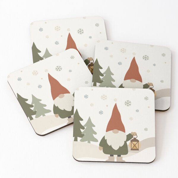 Item preview, Cute Christmas Gnome with Lantern - Cozy Winter Forest Illustration designed and sold by IllustratorNZ.