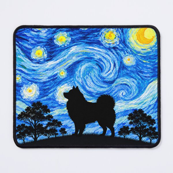 Item preview, Funny American Eskimo Dog Starry Night Painting Moon Star Mom Dad Kids designed and sold by FurryHavenPH.