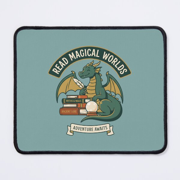 Item preview, Read Magical Worlds - Cute Fantasy Dragon Book Lover Art designed and sold by MyHappyArtShop.
