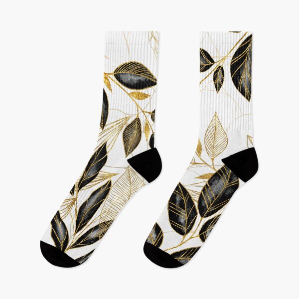Item preview, Black and Gold Leaf Pattern designed and sold by TurquoiseBird.