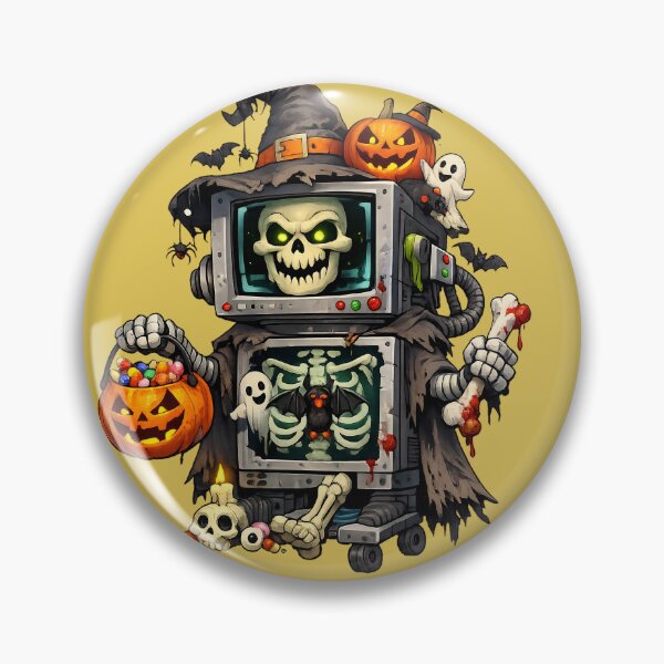 Item preview, Robot Esqueleto Halloween - Spooky Cyberpunk Skeleton Witch designed and sold by Funnygiftsstudio .