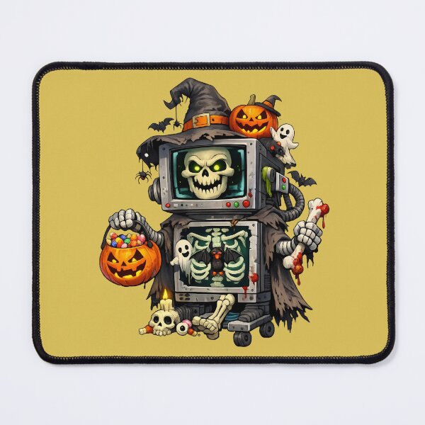 Aperçu de l'œuvre Squelette de robot d'Halloween - Sorcière squelette cyberpunk effrayante créée et vendue par Funnygiftsstudio .