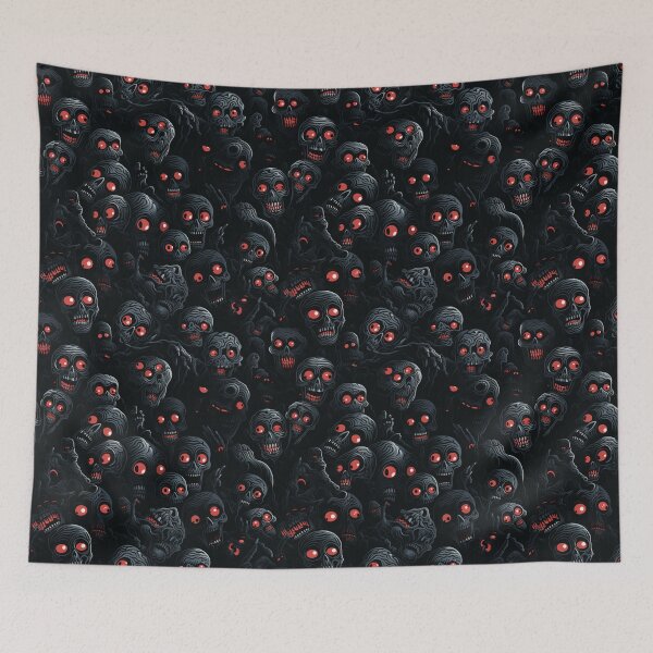 Item preview, Creepy Red Eyed Skull Repeat Pattern Dark Gothic Halloween Horror designed and sold by JRRTs.