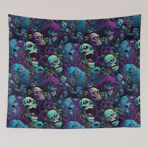Item preview, Colorful Zombie Monster Repeat Pattern Creepy Halloween Horror Cartoon designed and sold by JRRTs.