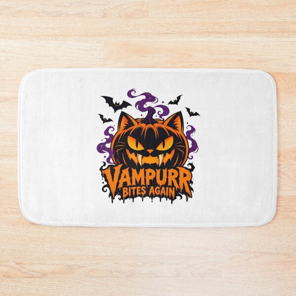 Item preview, Vampurr Cat Pumpkin Fangs Halloween Lovers designed and sold by chattsuede.
