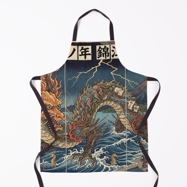 Item preview, Japanese Dragon Ukiyo-e Sea Monster Art designed and sold by manbou-japan.