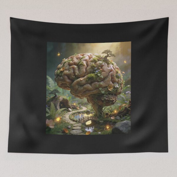 Item preview, Surreal Brain Garden Botanical Tree Concept Art designed and sold by OksArtStudio.