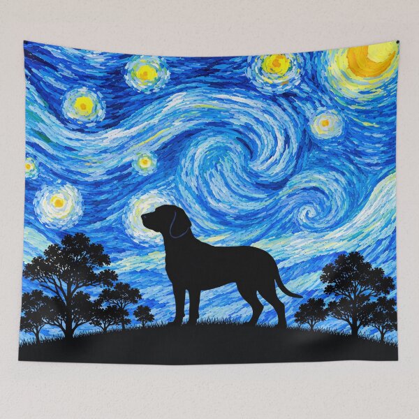 Item preview, Funny Bavarian Mountain Scent Hound Dog Starry Night Painting Moon Star Mom Dad Kids designed and sold by FurryHavenPH.