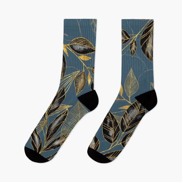 Item preview, Black and Gold Leaf Pattern designed and sold by TurquoiseBird.
