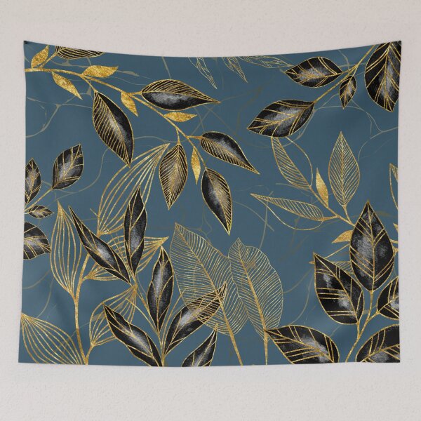 Item preview, Black and Gold Leaf Pattern designed and sold by TurquoiseBird.