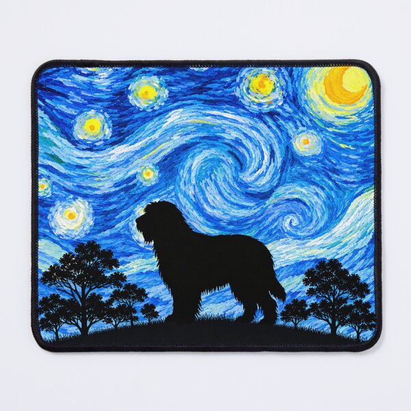 Item preview, Funny Bearded Collie Dog Starry Night Painting Moon Star Mom Dad Kids designed and sold by FurryHavenPH.