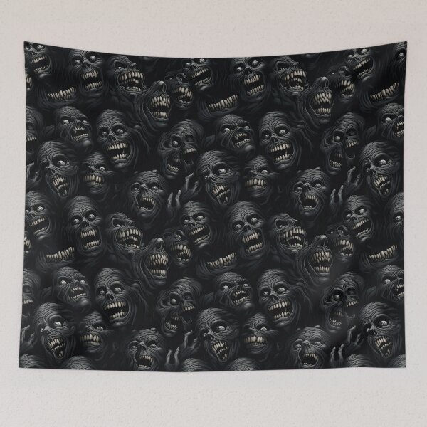 Item preview, Creepy Screaming Monster Faces Pattern Dark Gothic Halloween Horror designed and sold by JRRTs.