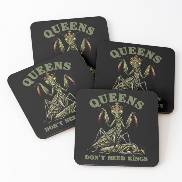 Item preview, Queens Don’t Need Kings – Retro Mantis Dark Humor Design designed and sold by Wild Pixel Studio.