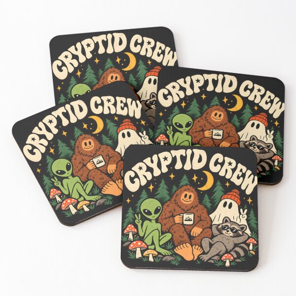 Item preview, Retro Cryptid Crew Bigfoot Alien Ghost designed and sold by Imaginationbeyond.