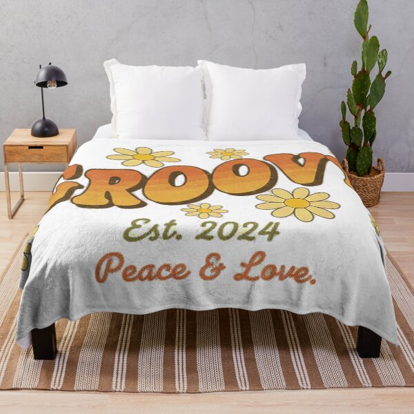 Item preview, Groovy Peace And Love Retro 70s Daisy Flower Typography Design designed and sold by cannsuh.