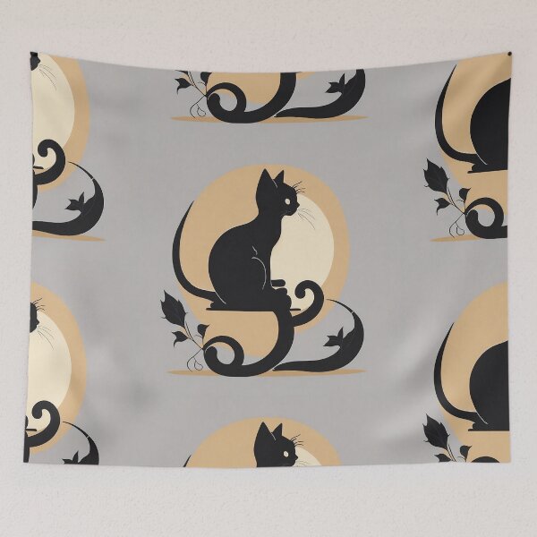 Item preview, Elegant Cat Silhouette Minimalist Animal Art designed and sold by Glitchart66.