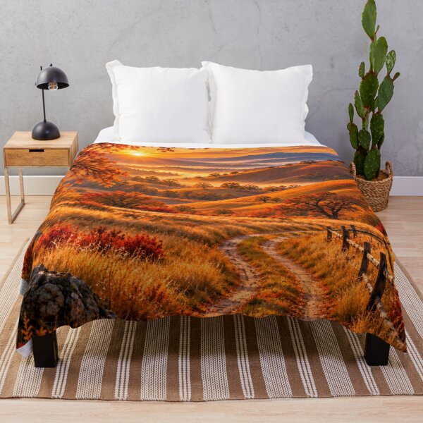 Item preview, Autumn Sunset Mountain Landscape Scenic Country Road Wall Art designed and sold by IRON SIREN.