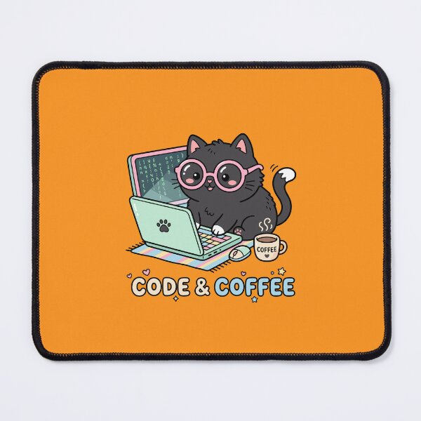 Item preview, Cute Kawaii Programmer Cat: Code & Coffee Graphic designed and sold by Designart68.