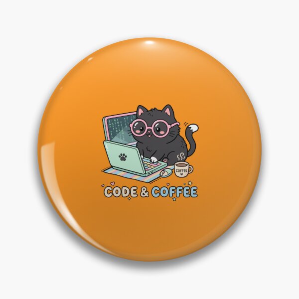 Item preview, Cute Kawaii Programmer Cat: Code & Coffee Graphic    designed and sold by Designart68.