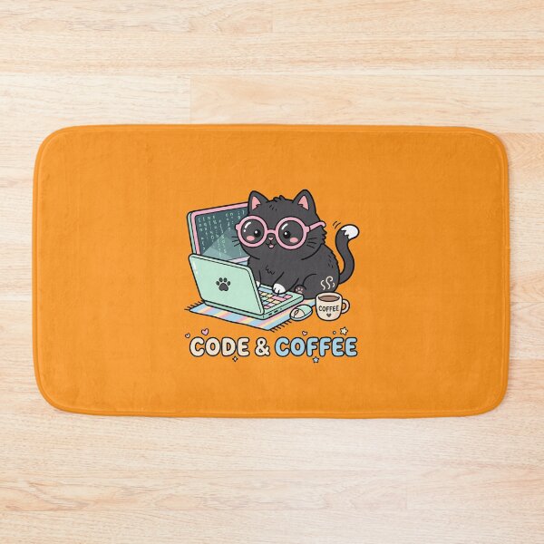 Item preview, Cute Kawaii Programmer Cat: Code & Coffee Graphic    designed and sold by Designart68.