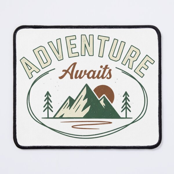 Item preview, Adventure Awaits Vintage Mountain Badge Hiking Outdoor Design designed and sold by cannsuh.