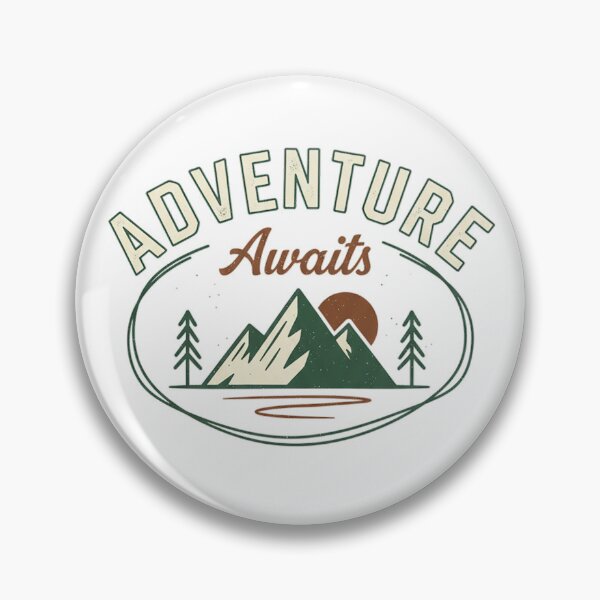 Item preview, Adventure Awaits Vintage Mountain Badge Hiking Outdoor Design designed and sold by cannsuh.