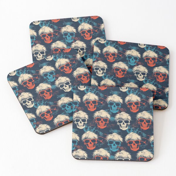 Item preview, Retro Pop Art Skull Repeat Pattern Colorful Gothic Halloween Skeleton designed and sold by JRRTs.