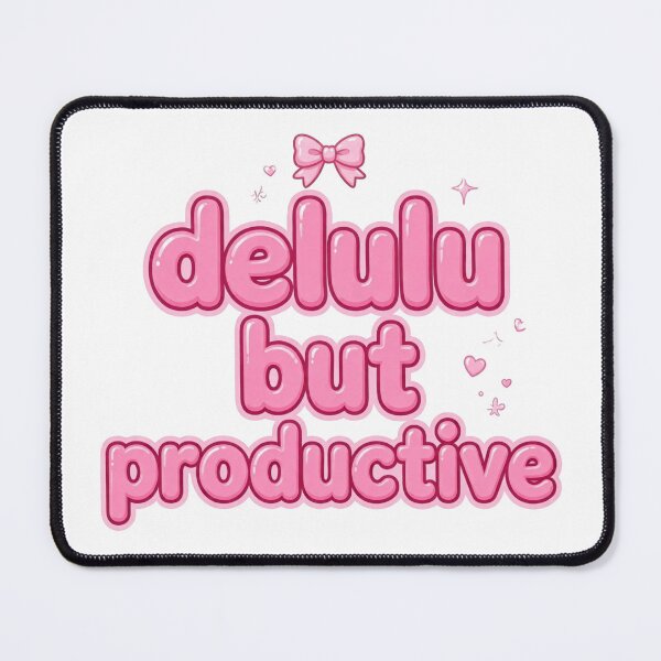 Item preview, Delulu But Productive Pink Bubble Text - Coquette Y2K Aesthetic Sticker designed and sold by StyxIND.