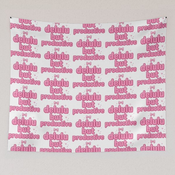 Item preview, Delulu But Productive Pink Bubble Text - Coquette Y2K Aesthetic Sticker designed and sold by StyxIND.