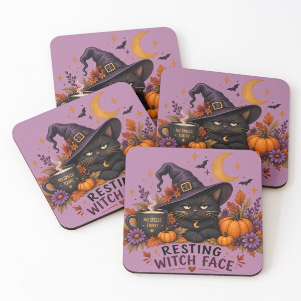 Item preview, Resting Witch Face Black Cat Halloween Witch Autumn designed and sold by Mama Leenah.
