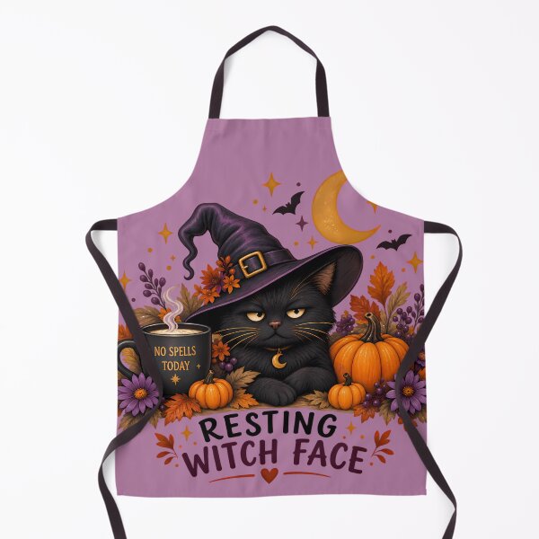 Item preview, Resting Witch Face Black Cat Halloween Witch Autumn designed and sold by Mama Leenah.