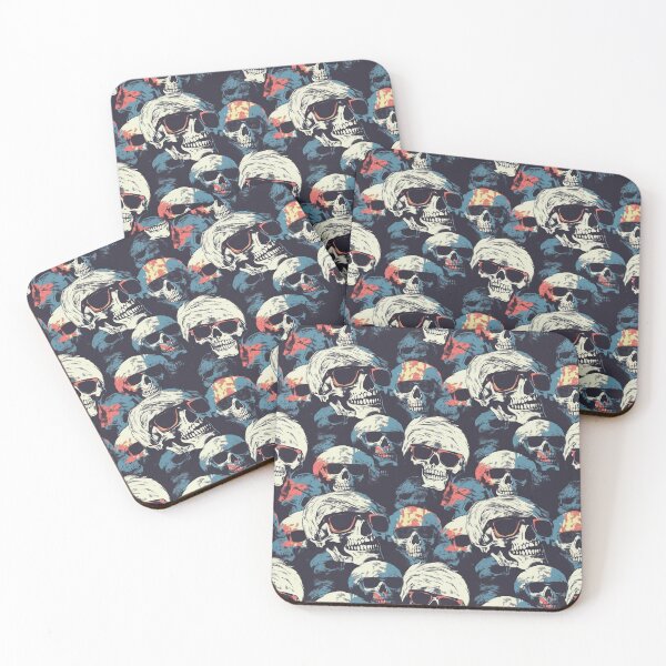 Item preview, Retro Pop Art Skull Repeat Pattern Colorful Gothic Halloween Skeleton designed and sold by JRRTs.