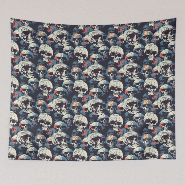 Item preview, Retro Pop Art Skull Repeat Pattern Colorful Gothic Halloween Skeleton designed and sold by JRRTs.