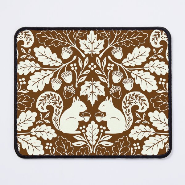 Item preview, Squirrels and autumn oak leaves on brown designed and sold by Jennifer Ladd.