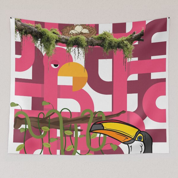 Item preview, Tropical Toucan Jungle – Colorful Exotic Bird Nature Design designed and sold by GoldenSparkleShop.