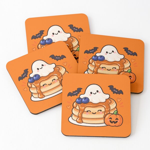 Item preview, Cute Halloween Pancakes with Ghost & Pumpkin – Kawaii Spooky Breakfast designed and sold by pincelycolores.