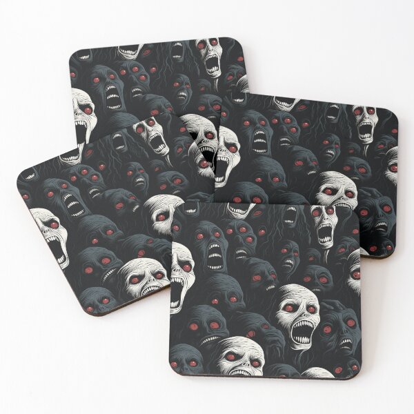 Item preview, Creepy Screaming Monster Faces Pattern Dark Gothic Halloween Horror designed and sold by JRRTs.
