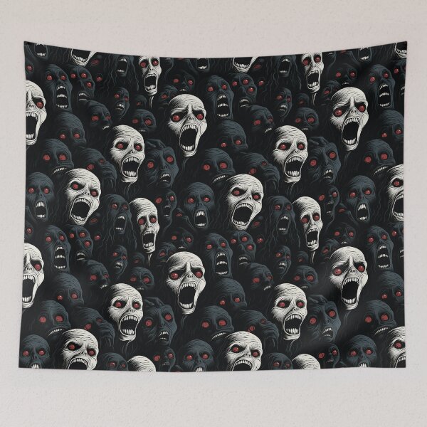 Item preview, Creepy Screaming Monster Faces Pattern Dark Gothic Halloween Horror designed and sold by JRRTs.