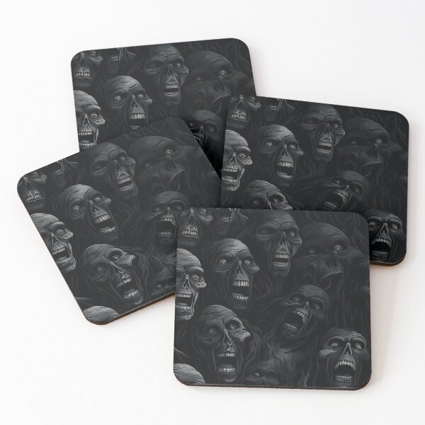 Item preview, Creepy Screaming Monster Faces Pattern Dark Gothic Halloween Horror designed and sold by JRRTs.