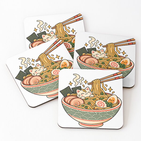 Item preview, Kawaii Cat Ramen Noodle Bowl designed and sold by Imaginationbeyond.