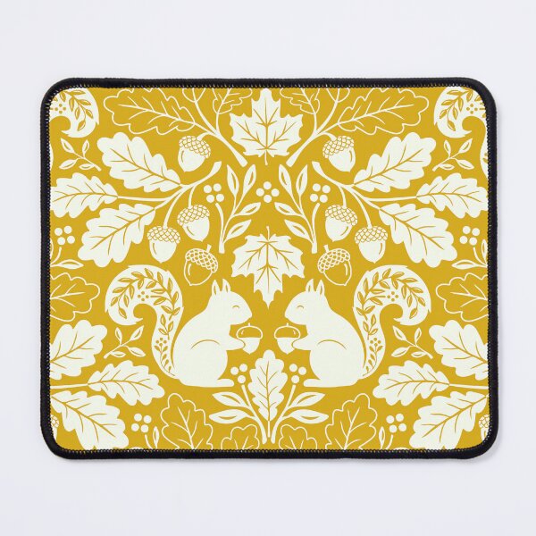 Item preview, Squirrels and autumn oak leaves on yellow designed and sold by Jennifer Ladd.