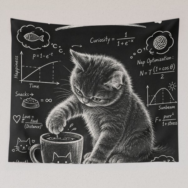 Item preview, What Cats Really Think | Funny Cat Science Math Nerd Gift designed and sold by AbstractAuraArt.