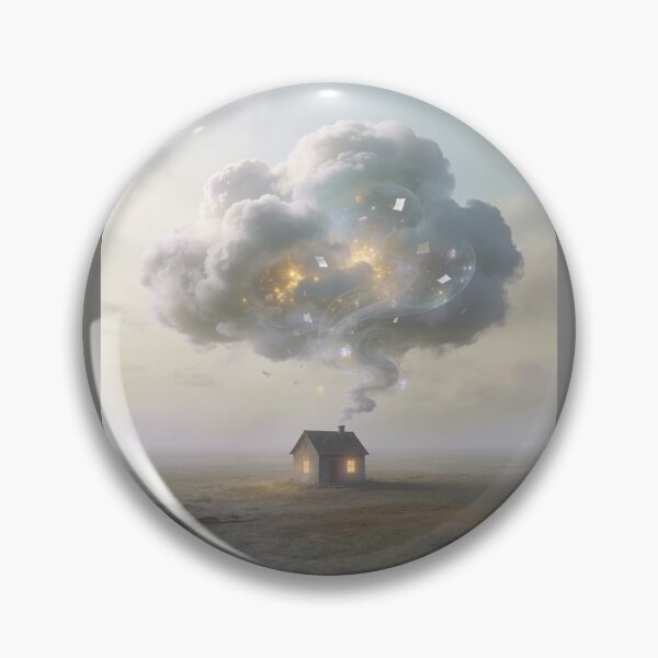 Item preview, Surreal Cozy House with Dreamy Thought Cloud Concept Ar designed and sold by OksArtStudio.