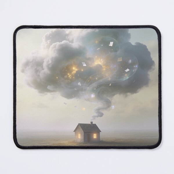 Item preview, Surreal Cozy House with Dreamy Thought Cloud Concept Ar designed and sold by OksArtStudio.