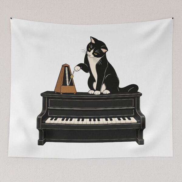 Item preview, Curious Piano Cat Listening to the Metronome designed and sold by ninov94.