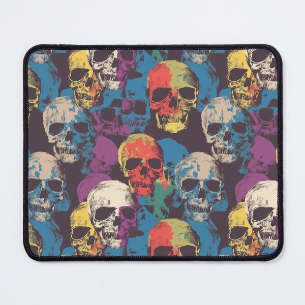 Item preview, Colorful Pop Art Skull Repeat Pattern Retro Gothic Halloween Skeleton designed and sold by JRRTs.