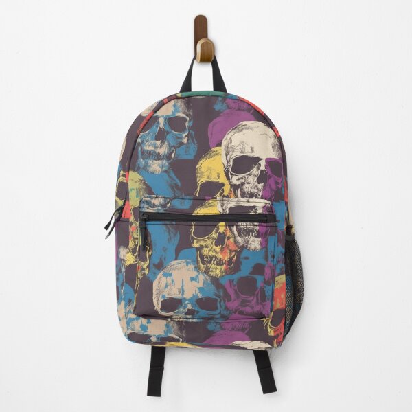 Item preview, Colorful Pop Art Skull Repeat Pattern Retro Gothic Halloween Skeleton designed and sold by JRRTs.