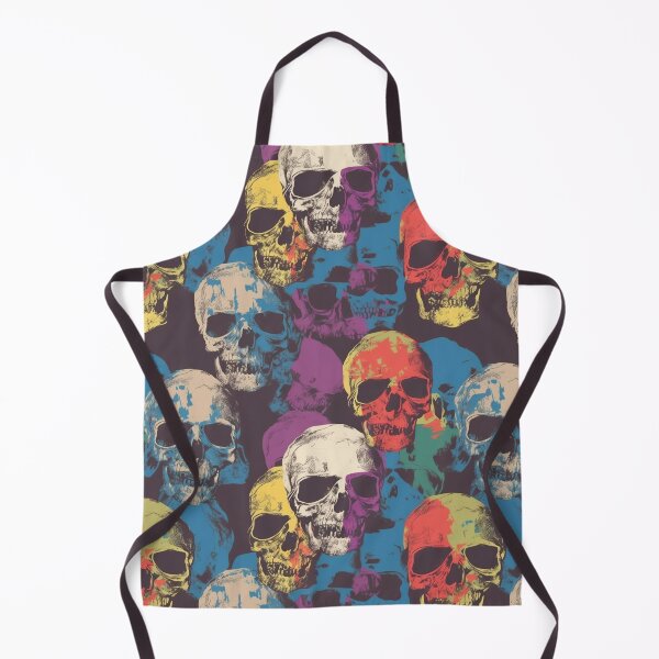 Item preview, Colorful Pop Art Skull Repeat Pattern Retro Gothic Halloween Skeleton designed and sold by JRRTs.