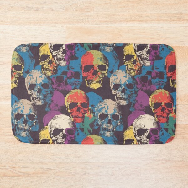 Item preview, Colorful Pop Art Skull Repeat Pattern Retro Gothic Halloween Skeleton designed and sold by JRRTs.