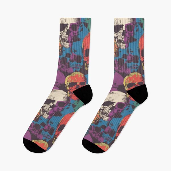 Item preview, Colorful Pop Art Skull Repeat Pattern Retro Gothic Halloween Skeleton designed and sold by JRRTs.